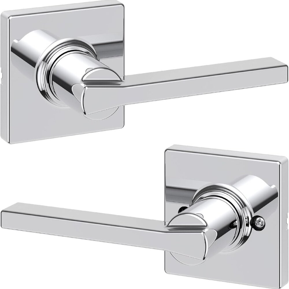 Kwikset door handle package, front/back.  In package, not opened, never used.